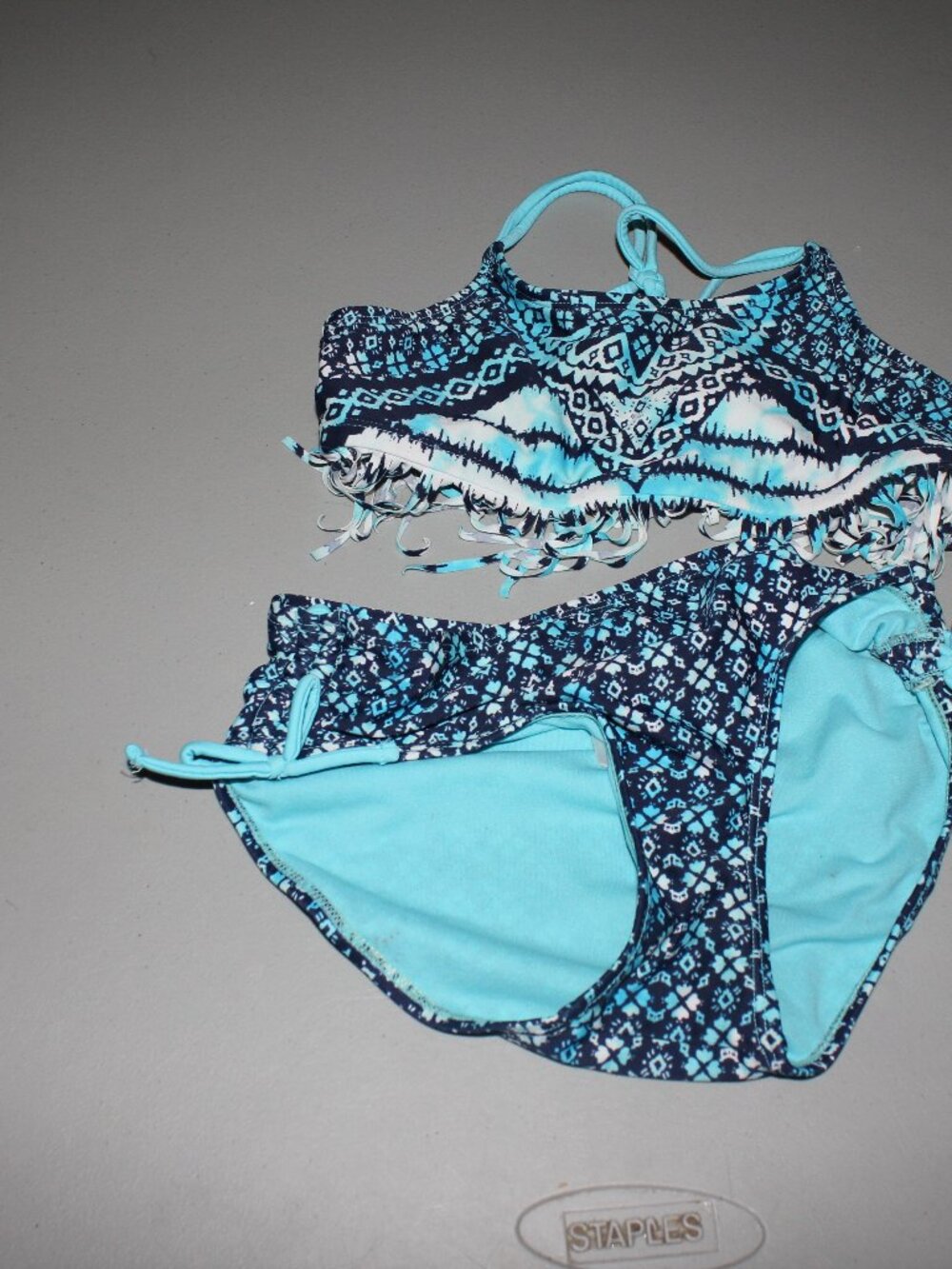 Blue & White 2 Pcs Justice Bikini Swimsuit Size 12